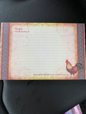Rooster-Themed Recipe Cards With Bible Verse Psalm 34:8 36 Count By Brownlow Gif